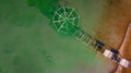 Octagonal swim deck on Dead Sea shallows, fine art print