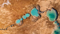 Turquoise sinkholes along the Dead Sea shoreline, fine art print