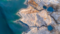 Mineral-streaked Dead Sea shoreline, fine art print