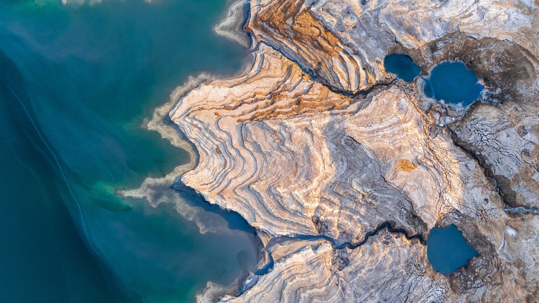 Rose-toned salt flat at the Dead Sea, fine art print