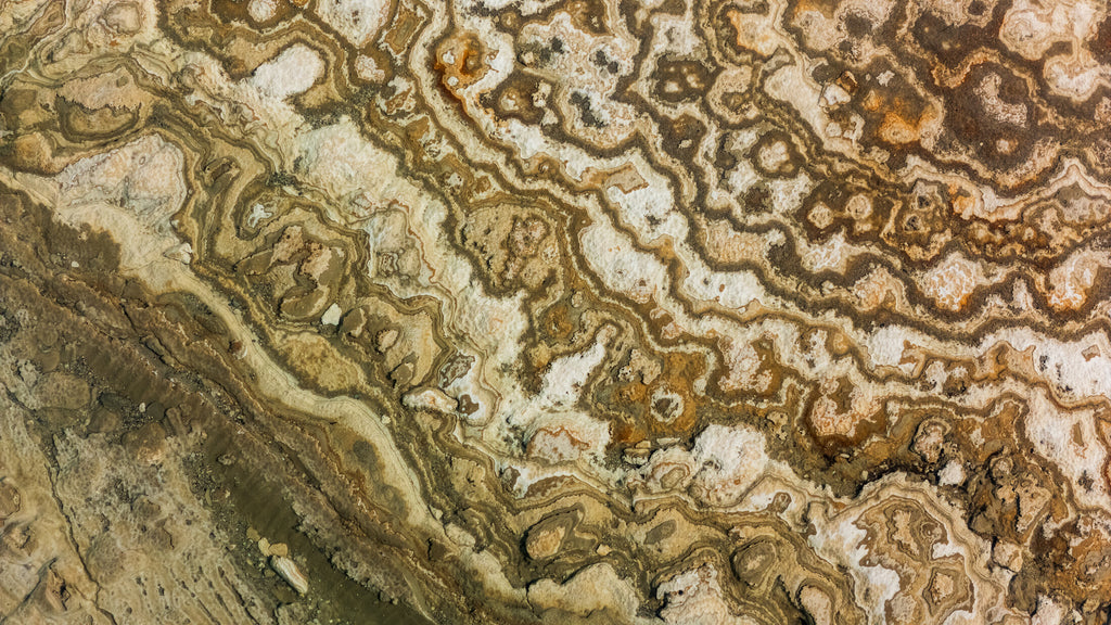 Woven mineral deposits on a salt flat, fine art print