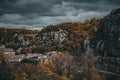 Stone village on an autumn hillside, fine art print