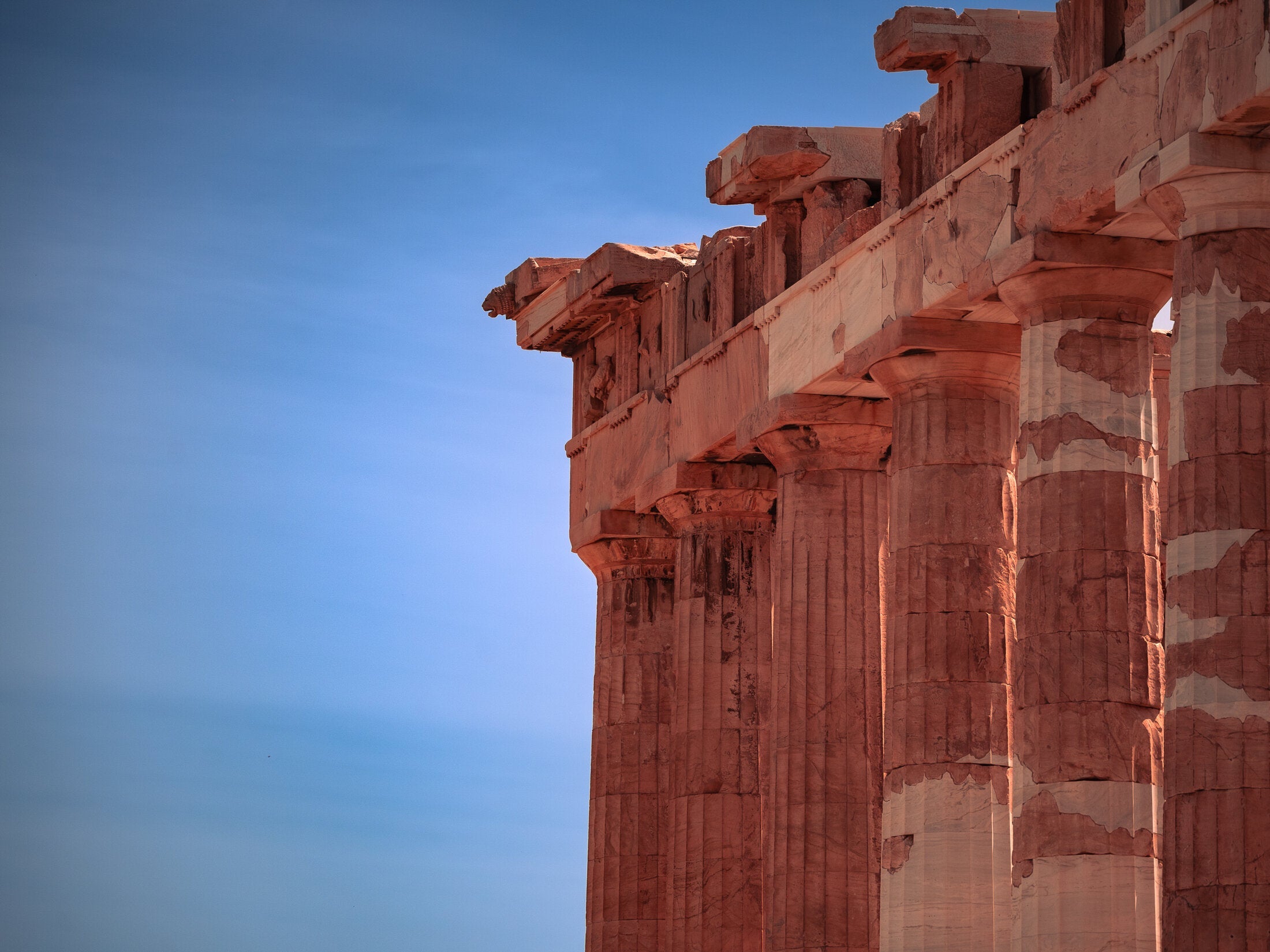 Parthenon columns catching evening sun, fine art print