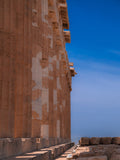 Fluted marble column against open sky, fine art print