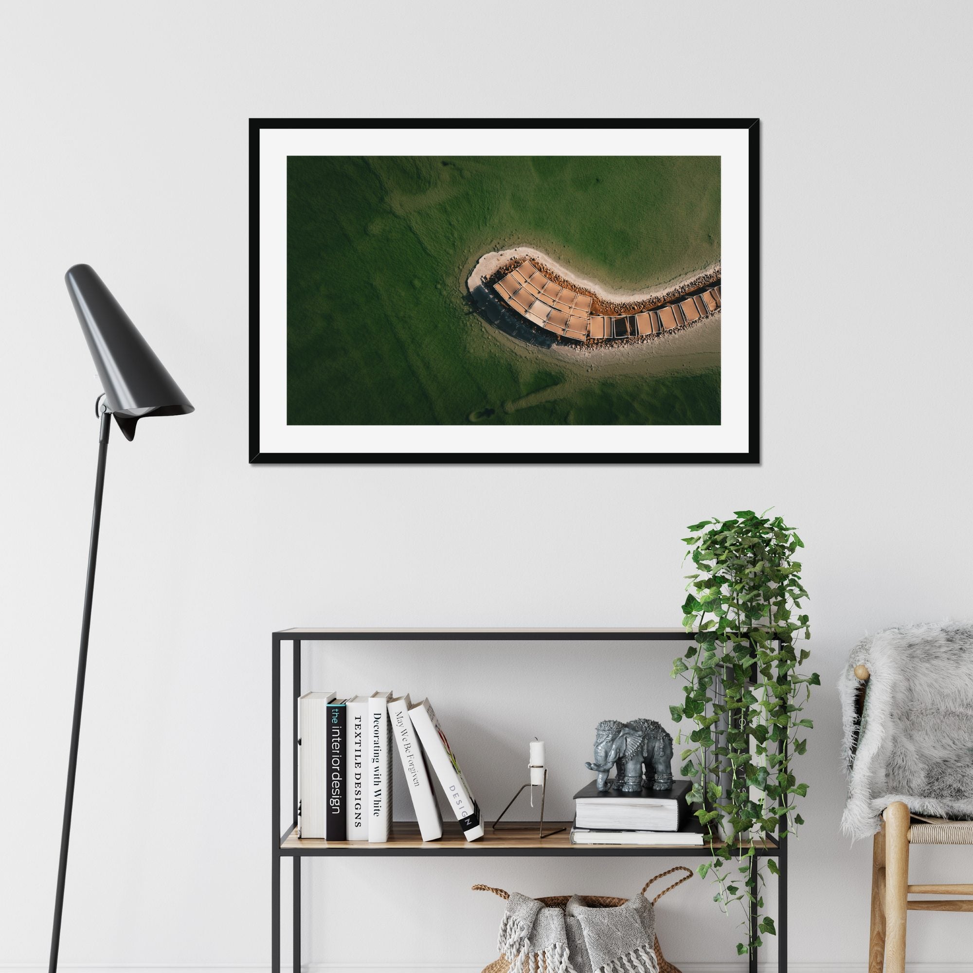 Cabana Line fine art print displayed in a living room