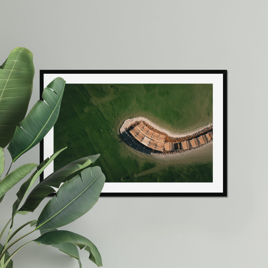 Cabana Line fine art print displayed in a living room