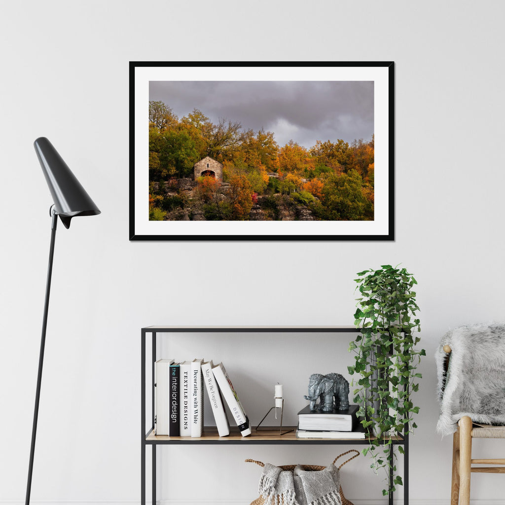 Chapel Ridge fine art print displayed in a living room