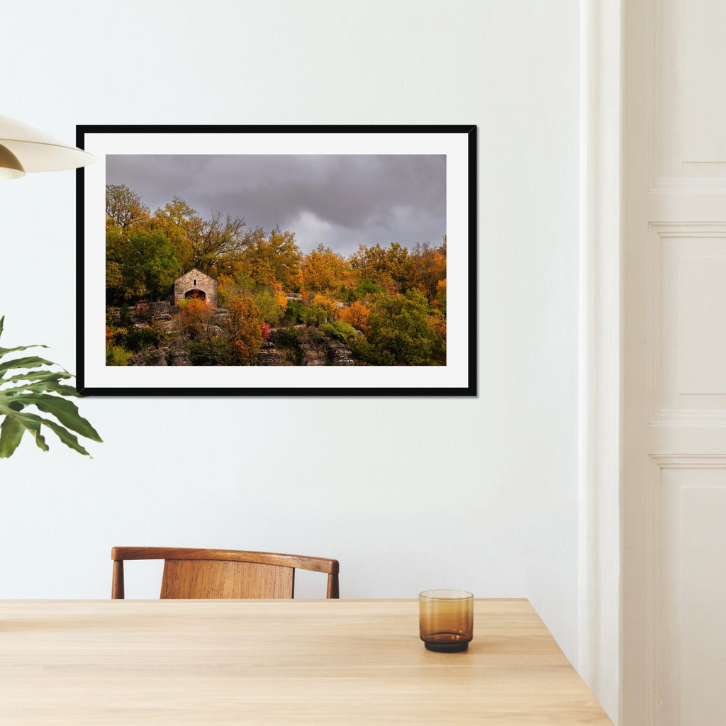 Chapel Ridge fine art print displayed in a living room
