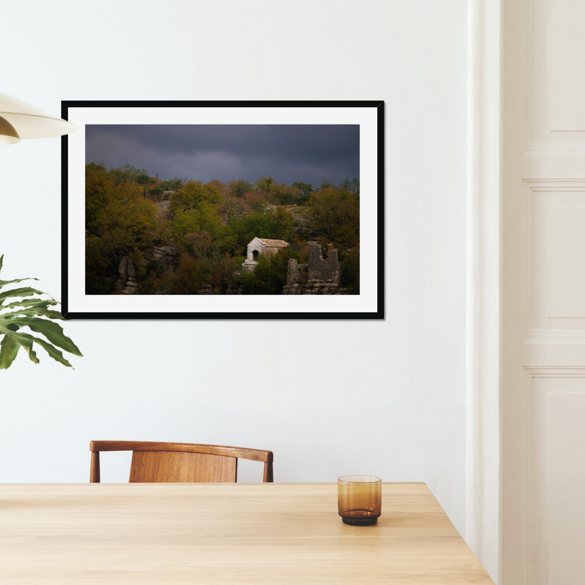 Hidden Chapel fine art print displayed in a living room