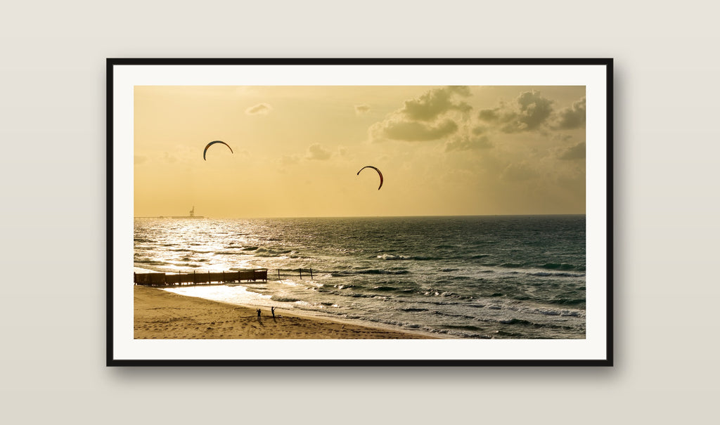 Kites on the Wind fine art print mockup on a wall