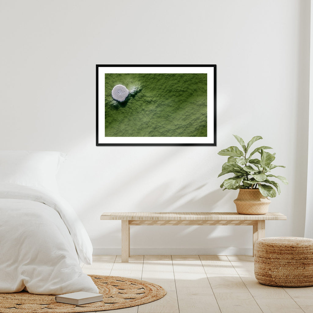 Lone Formation fine art print displayed in a living room