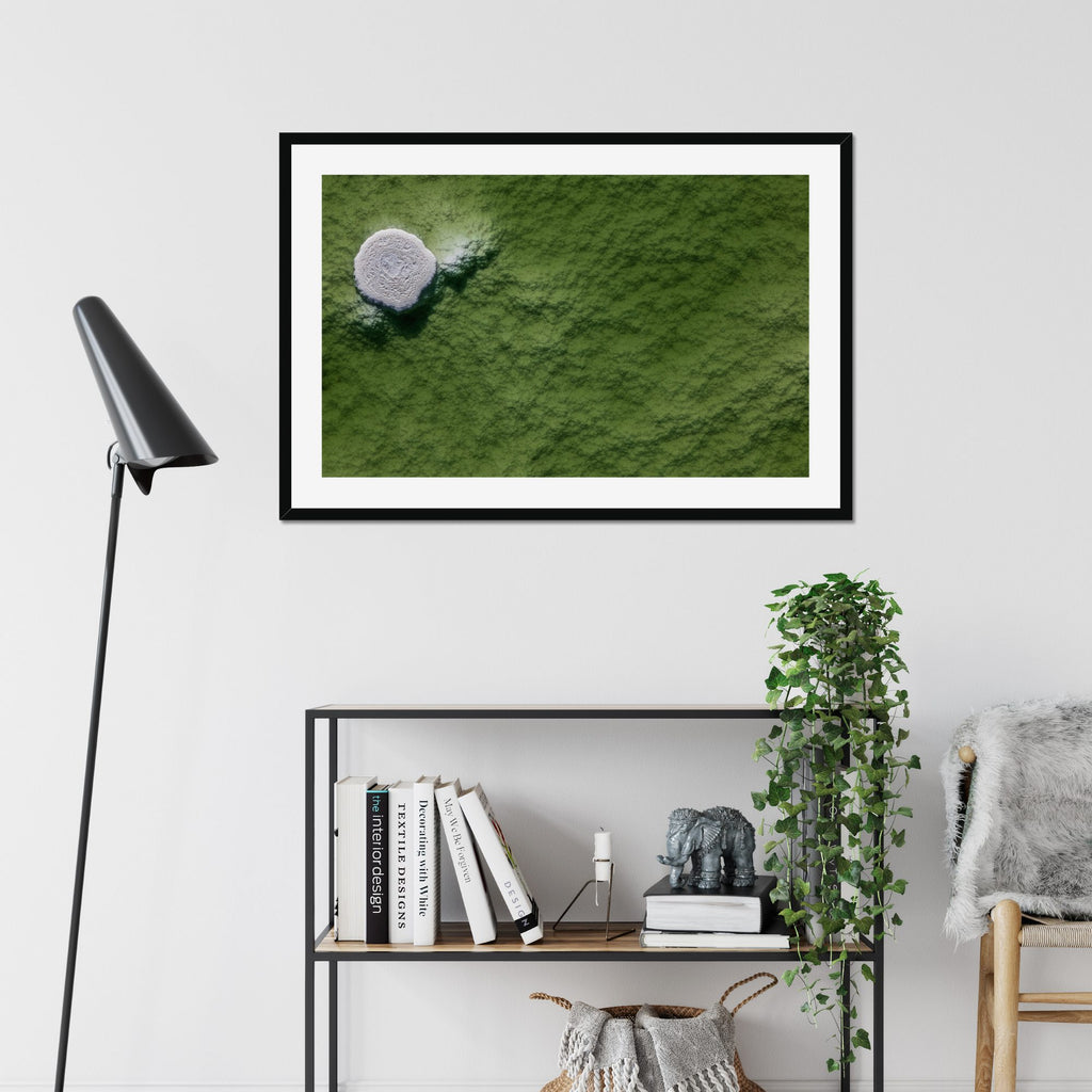 Lone Formation fine art print displayed in a living room