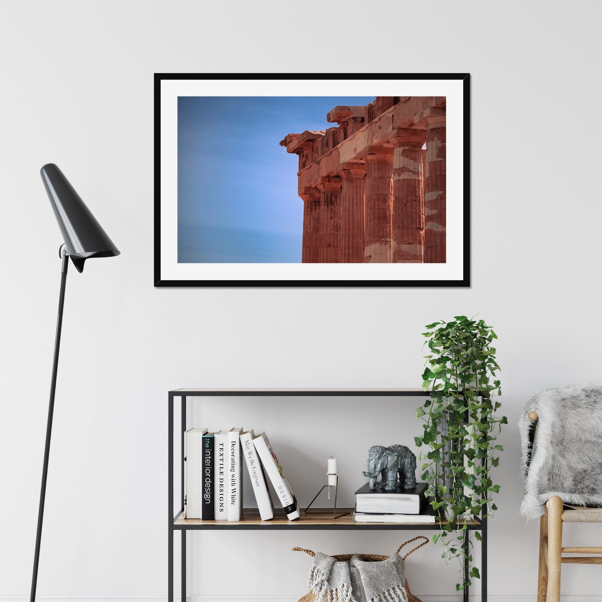Marble Corner fine art print displayed in a living room