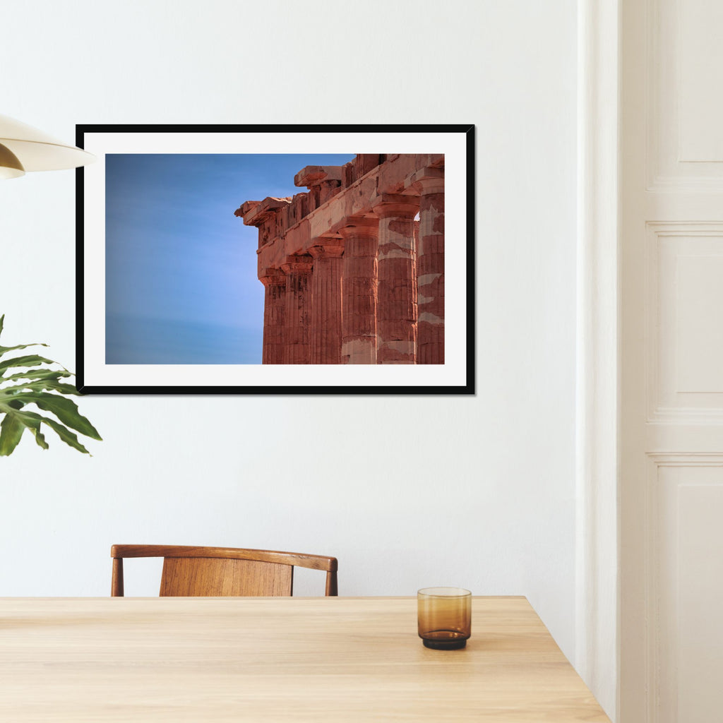 Marble Corner fine art print displayed in a living room