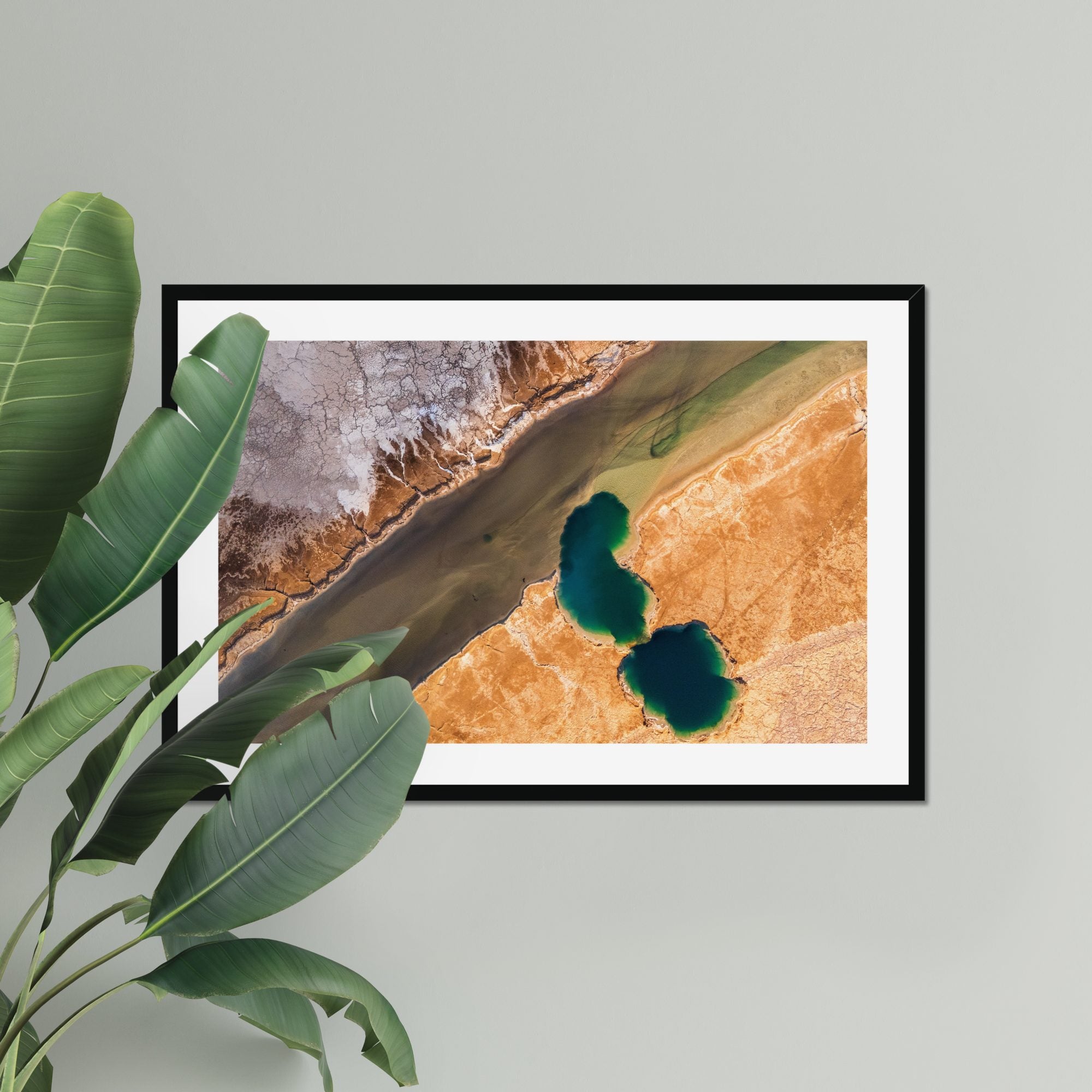 Paired Pools fine art print displayed in a living room