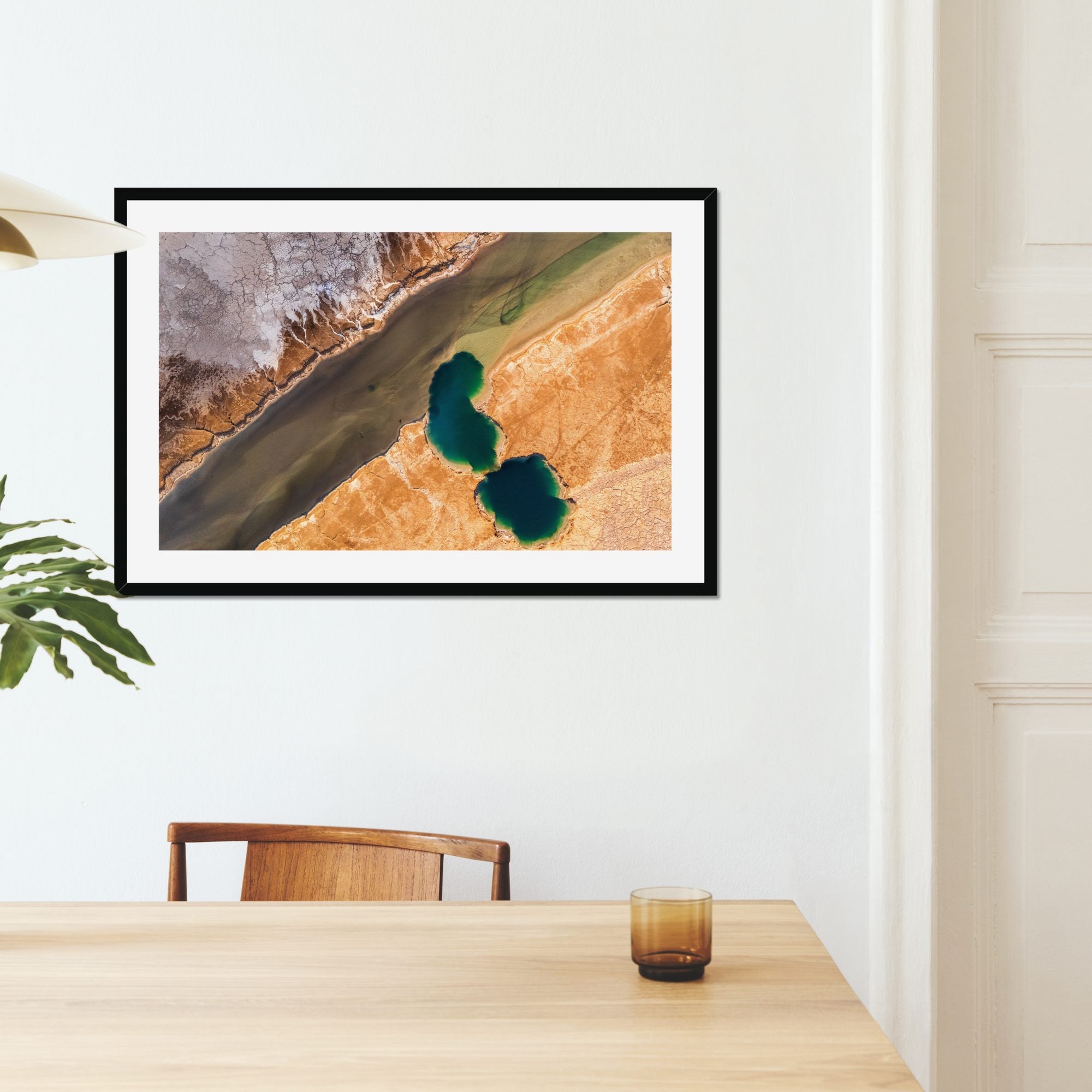 Paired Pools fine art print displayed in a living room