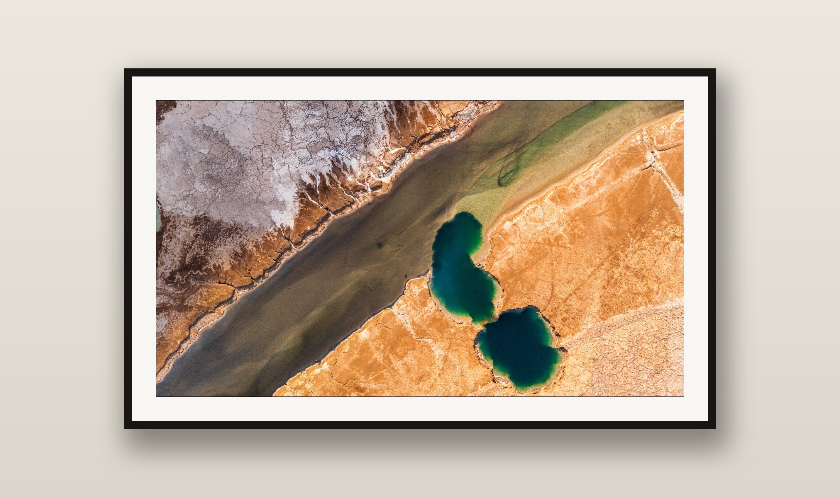 Paired Pools fine art print mockup on a wall