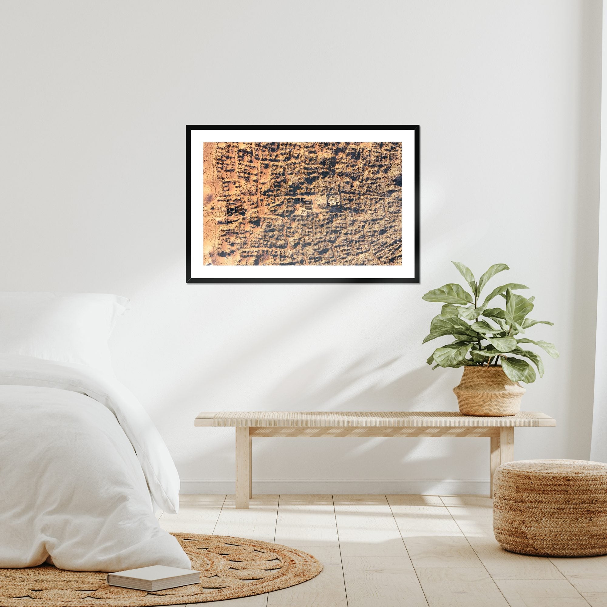 Ruins in the Brush fine art print displayed in a living room