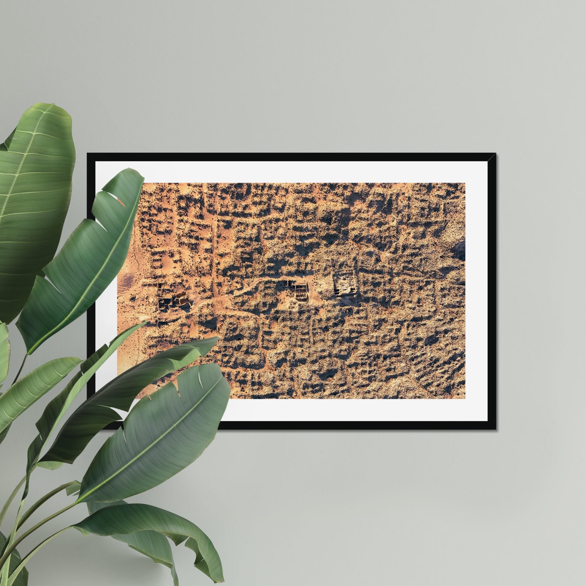Ruins in the Brush fine art print displayed in a living room