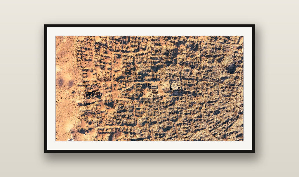Ruins in the Brush fine art print mockup on a wall