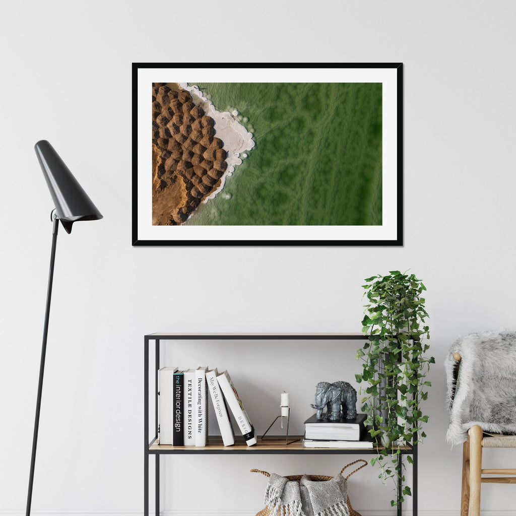 Salt Scales fine art print displayed in a living room