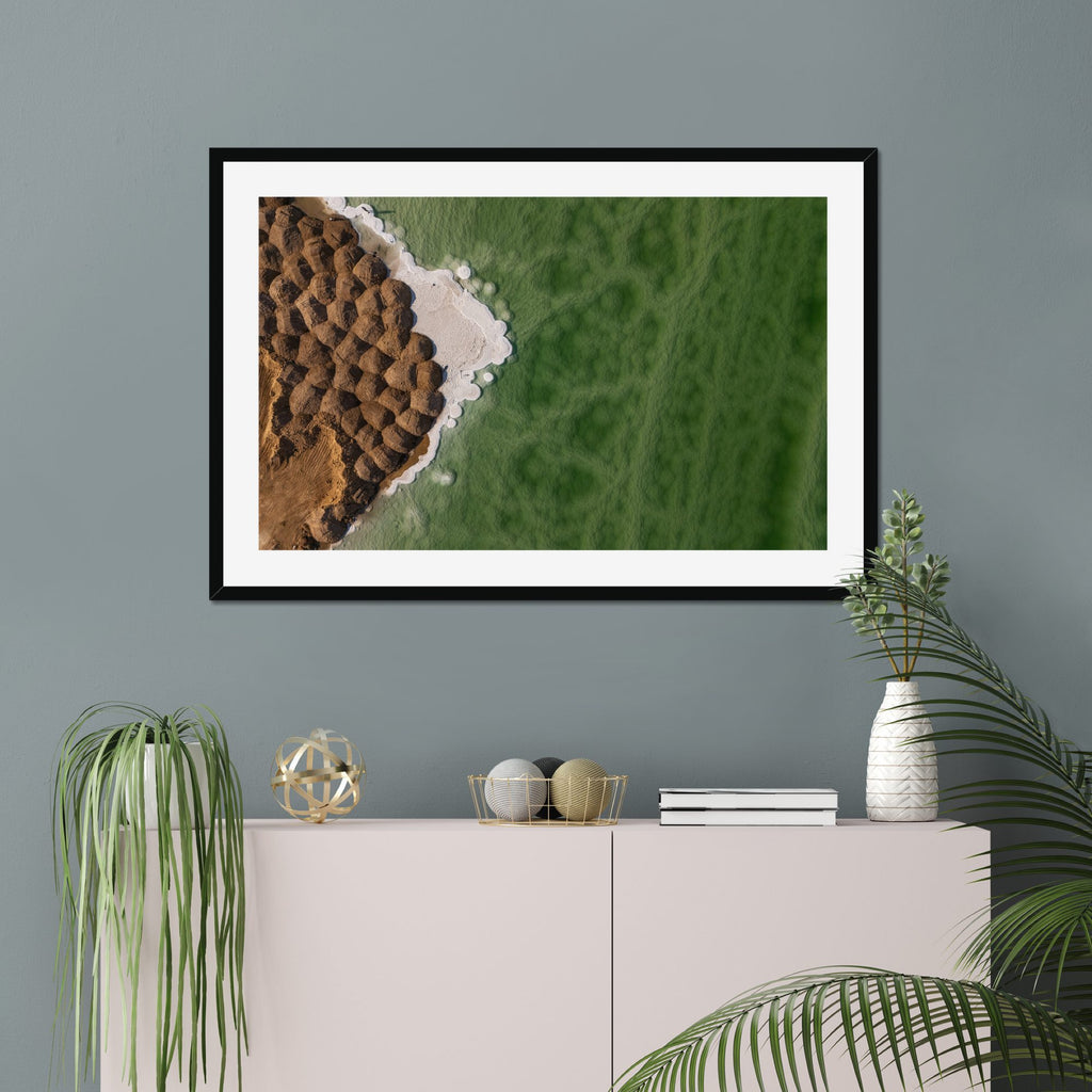 Salt Scales fine art print displayed in a living room