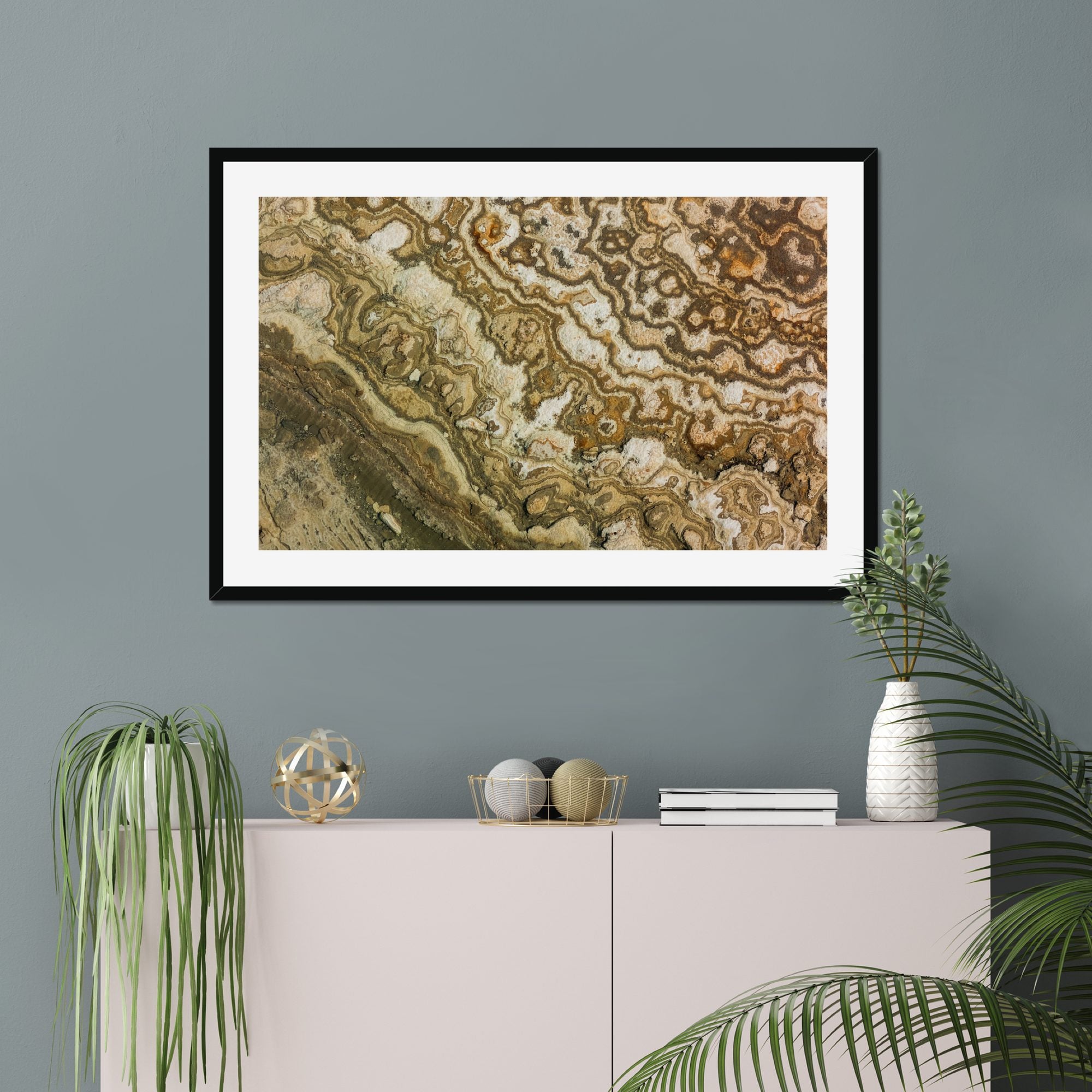 Salt Weave fine art print displayed in a living room
