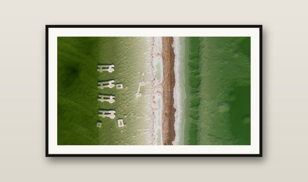 Salt Formations fine art print mockup on a wall