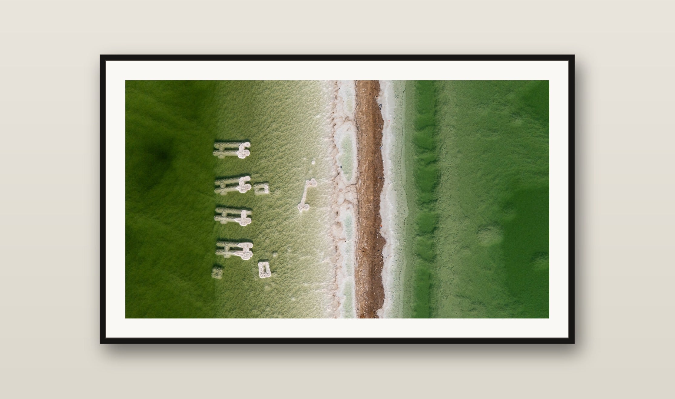 Salt Formations fine art print mockup on a wall