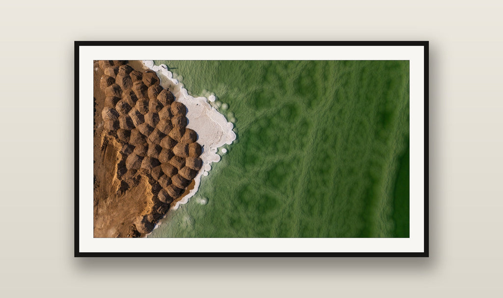 Salt Scales fine art print mockup on a wall